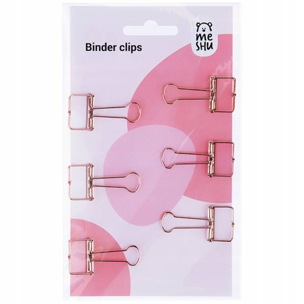 Klipy do papieru MESHU 19 mm Rose Gold 6 szt.