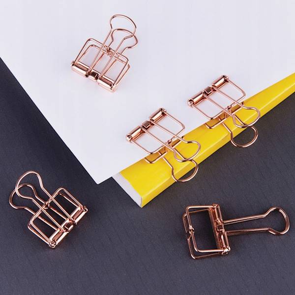 Klipy do papieru MESHU 19 mm Rose Gold 6 szt.