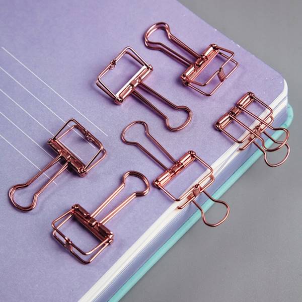 Klipy do papieru MESHU 19 mm Rose Gold 6 szt.