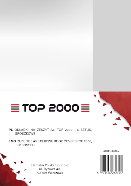 Okładki na zeszyt A5 TOP-2000 groszkowe 5 szt. 