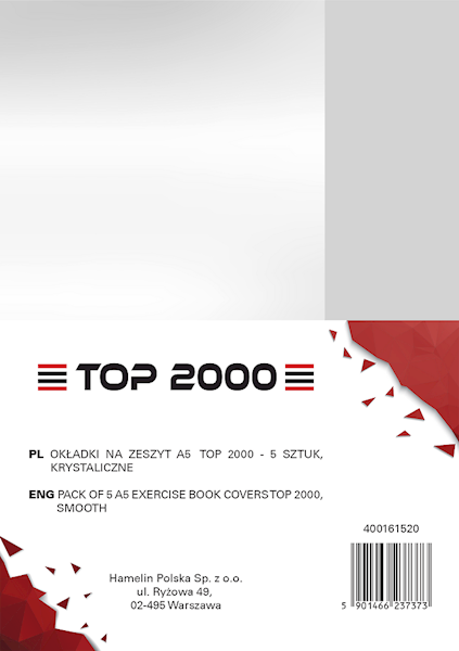 Okładki na zeszyt A5 TOP-2000 krystaliczne 5 szt.