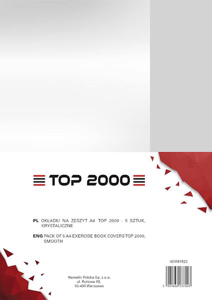 Okładki na zeszyt A4 TOP-2000 krystaliczne 5 szt.