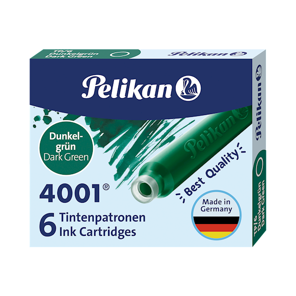Naboje do pióra krótkie Pelikan A'6 zielone