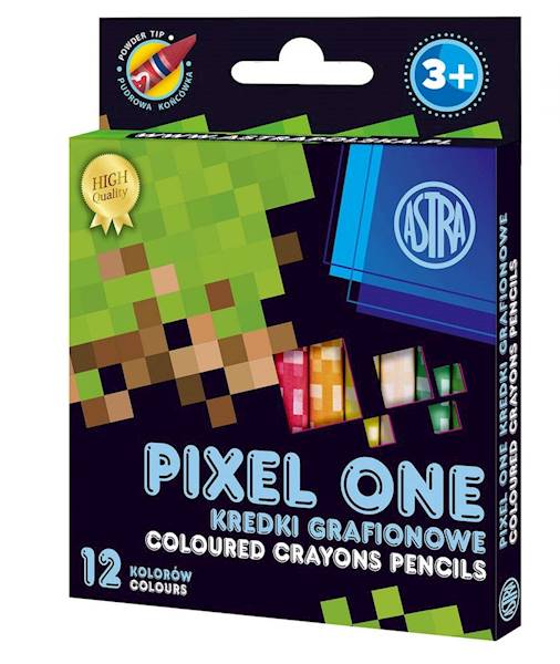Kredki grafionowe Astra 12 kolorów Pixel One