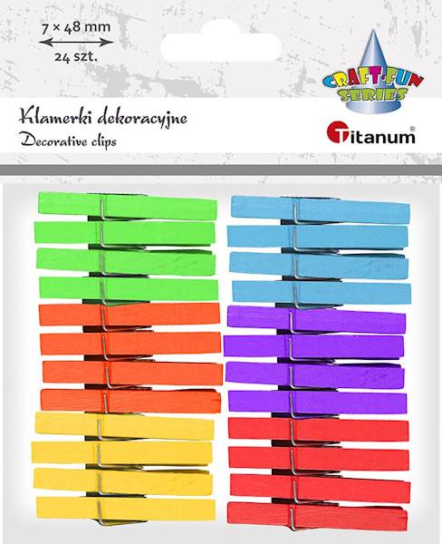 Klamerki dekoracyjne Titanum 24 szt. kolorowe