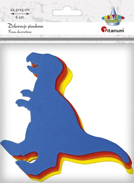 Dekoracje piankowe Titanum 6 szt. dinozaur T-REX 