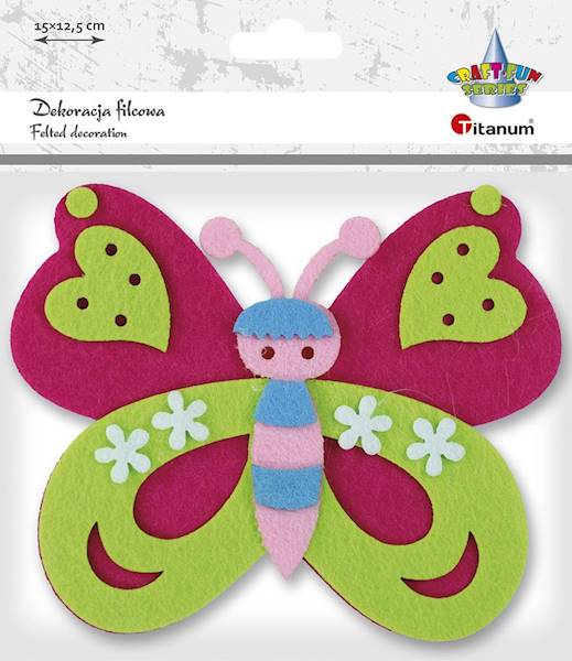 Dekoracja filcowa Titanum motyl 15x12,5cm