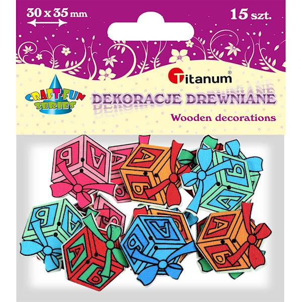 Dekoracje drewniane Titanum 15 szt. prezenty