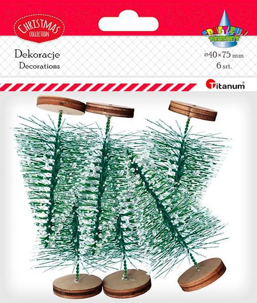 Dekoracje Titanum 6 szt. choinki zielone