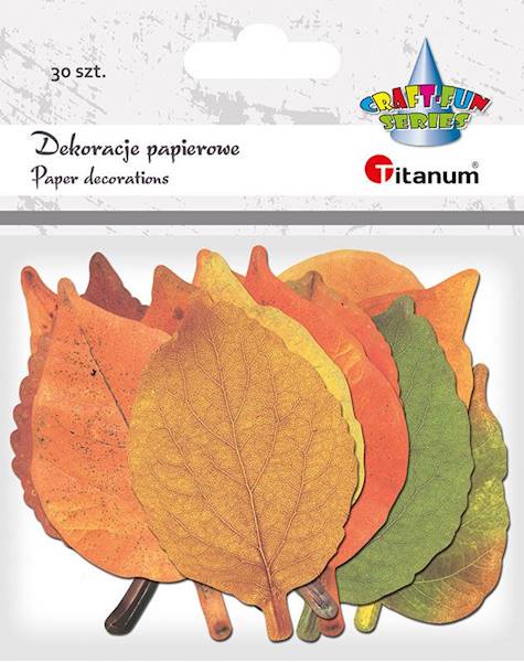 Dekoracje papierowe Titanum liście 30 sztuk