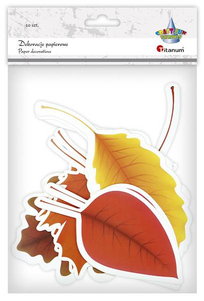 Dekoracje papierowe Titanum liście 10 sztuk