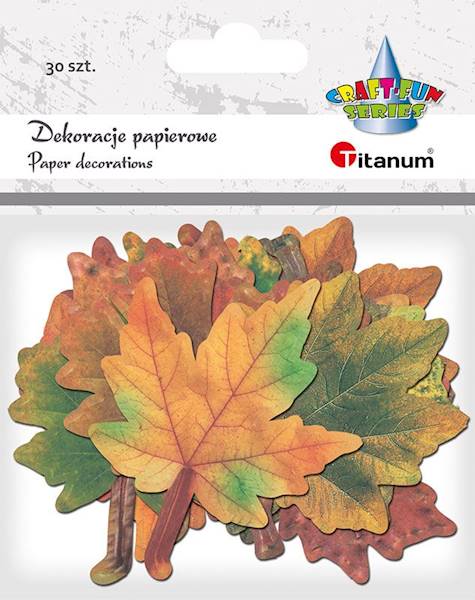 Dekoracje papierowe Titanum liście 30 sztuk