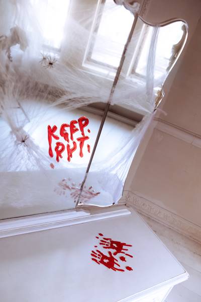 Żelowe naklejki na okno czerwone, Keep Out