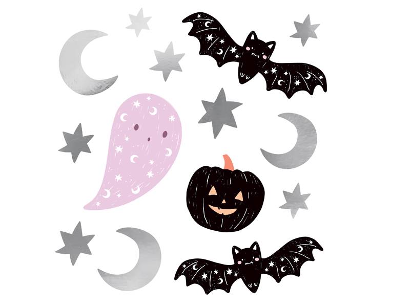Naklejki na ścianę Halloween, 14 szt. 