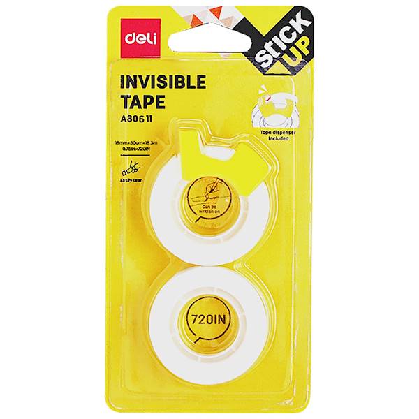Taśma klejąca Deli invisible 18mm x 18.3m 2 szt