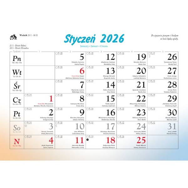 Kalendarz ścienny Lucrum Miasta w akwareli