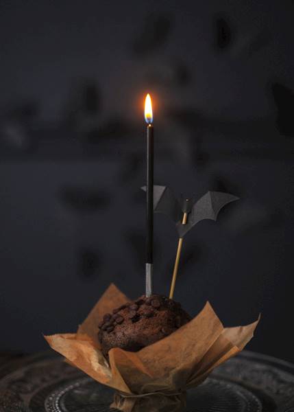 Dekoracje do muffinek Nietoperze, czarne, 6 szt. 