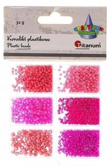 Koraliki plastikowe Titanum 32g ton. różowa