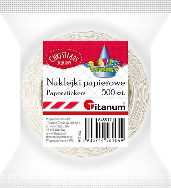 Naklejki papierowe Titanum na rolce Mikołaje