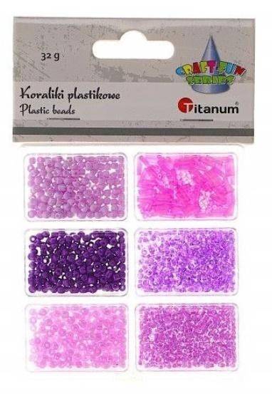 Koraliki plastikowe Titanum 32g ton. fioletowa