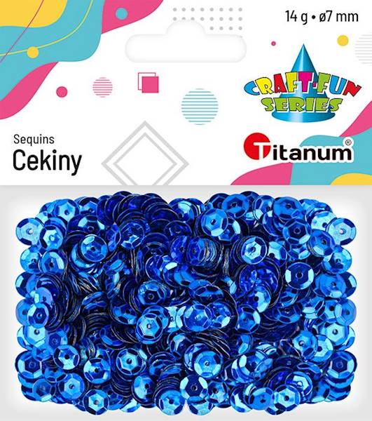 Cekiny Titanum okrągłe 7mm 14g granatowe
