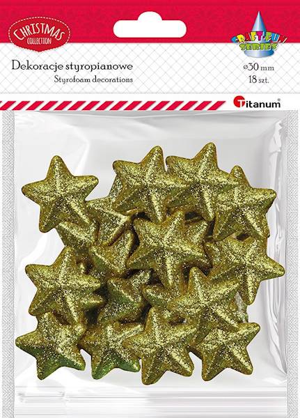 Dekoracje styropianowe Titanum 18 sz. 30mm gwiazdy