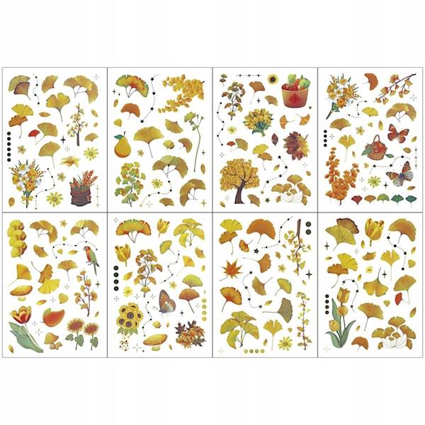 Naklejki foliowe Titanum 8 plansz jesienne wzory