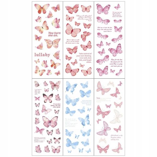 Naklejki foliowe Titanum 6 p. motyle mix kolorów