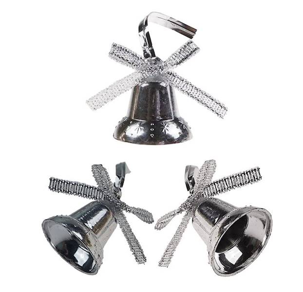 Dzwoneczki plastikowe Titanum 12 szt. srebrne