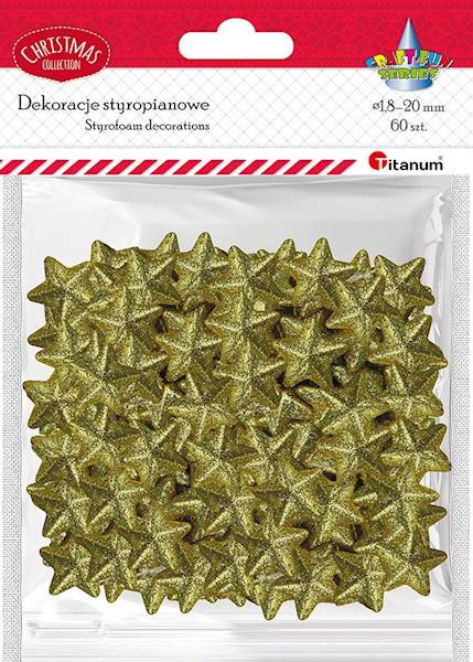 Dekoracje styropianowe Titanum gwiazdki złote A'60