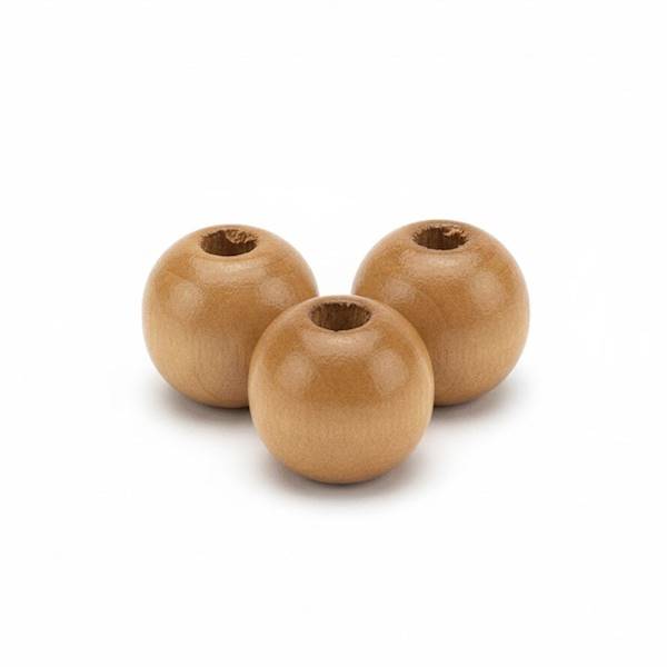 Koraliki drewniane Titanum 60 szt. 12mm j. brąz