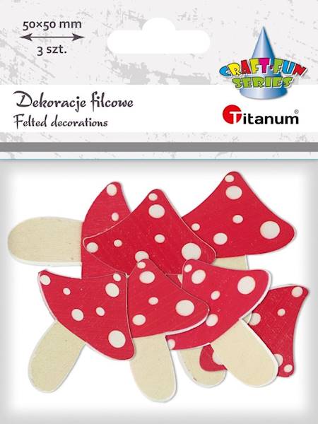 Dekoracje filcowe Titanum muchomory 8 szt.