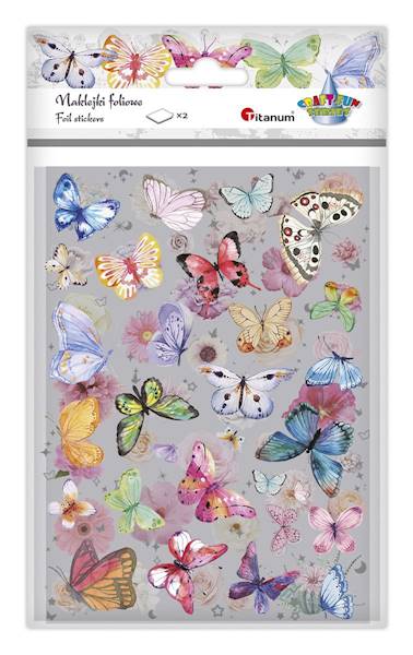 Naklejki foliowe Titanum 2 plansze motyle i kwiaty