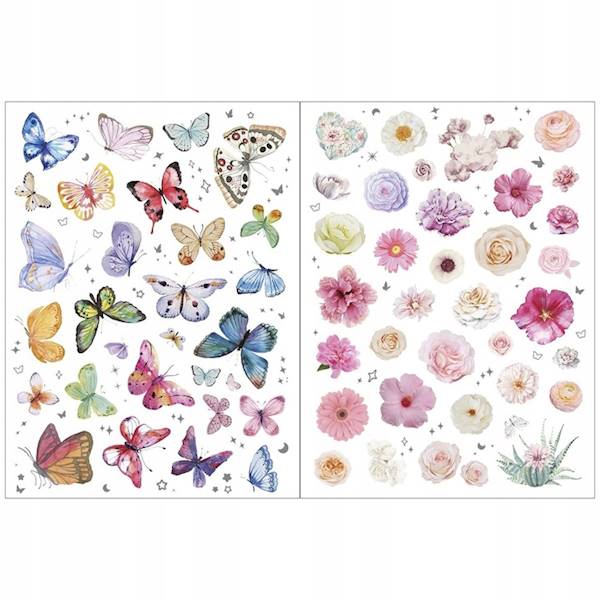 Naklejki foliowe Titanum 2 plansze motyle i kwiaty
