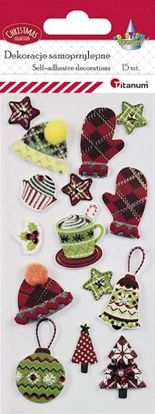 Dekoracje samoprzyl. Titanum 15 szt. świąteczne