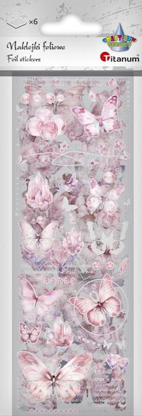 Naklejki foliowe Titanum 6 p. motyle różowe