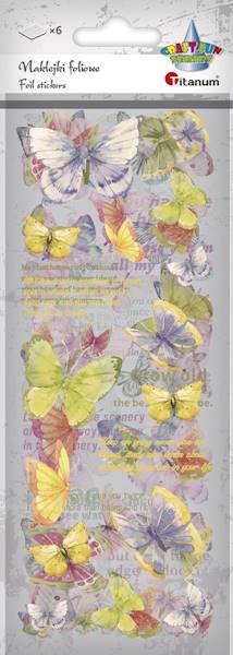 Naklejki foliowe Titanum 6 p. motyle pastelowe