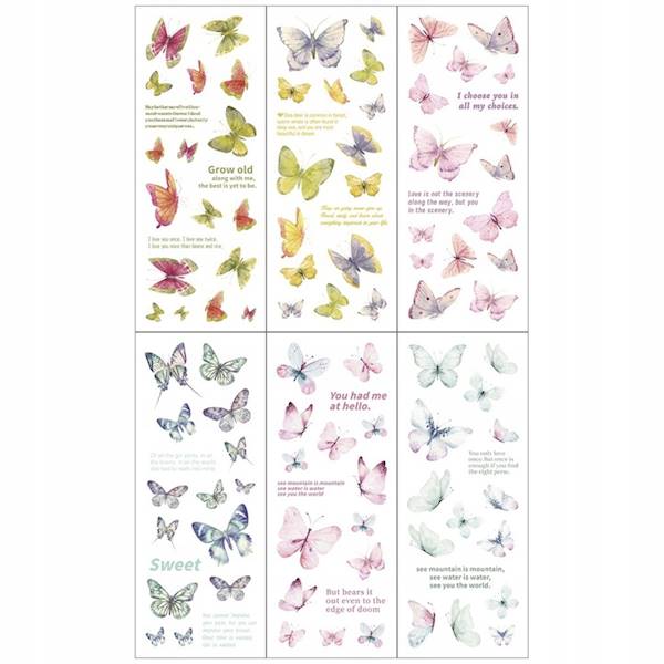 Naklejki foliowe Titanum 6 p. motyle pastelowe