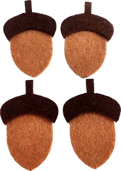 Dekoracje filcowe Titanum 4 szt. żołędzie