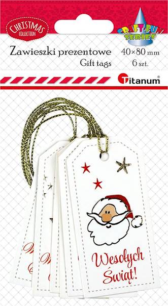 Zawieszki prezentowe Titanum 6 szt. świąteczne