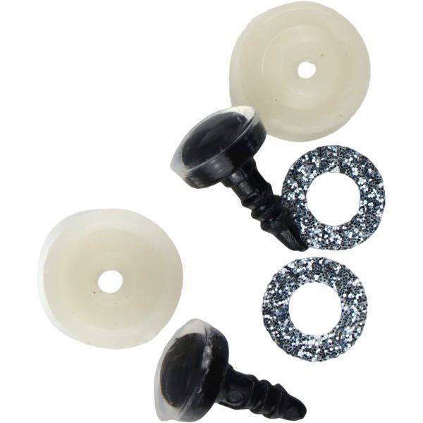 Plastikowe oczy do maskotek Titanum 8 szt. srebrne