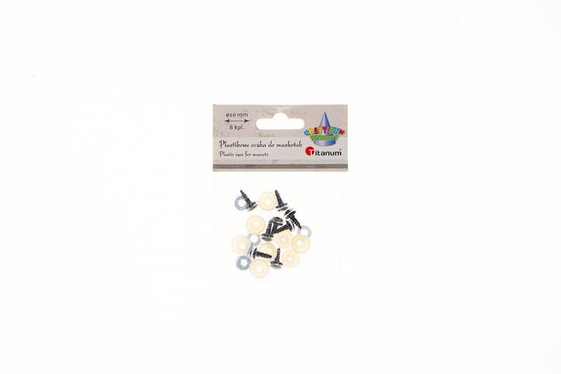 Plastikowe oczy do maskotek Titanum 8 szt. srebrne
