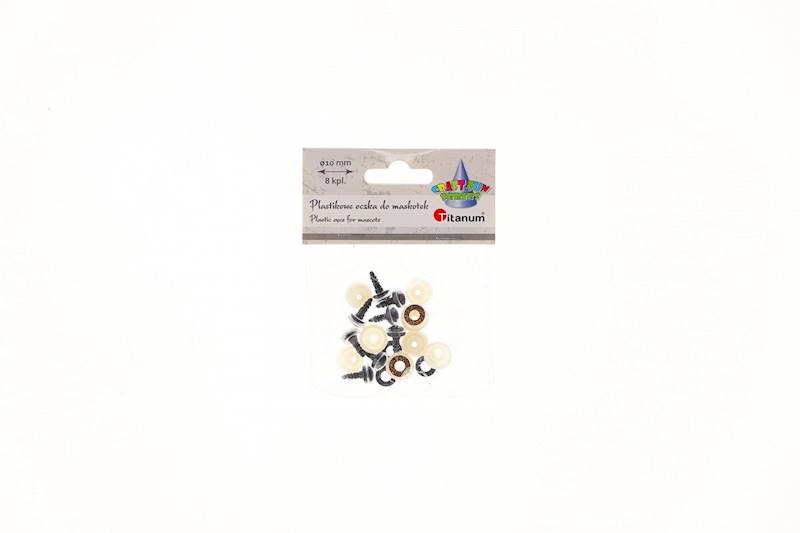 Plastikowe oczy do maskotek 8 szt. brązowe