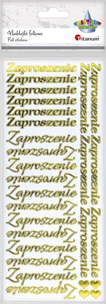 Naklejki foliowe Titanum "Zaproszenie" złote