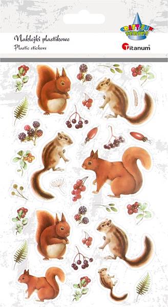 Naklejki plastikowe Titanum wiewiórki i owoce