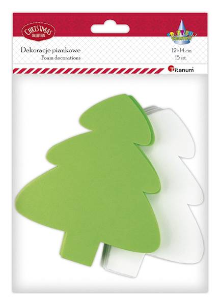 Dekoracje piankowe Titanum 15 szt choinki 2 kolory