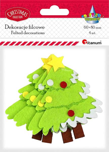 Dekoracje filcowe Titanum 4 szt. choinki