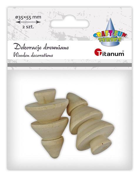 Dekoracje drewniane Titanum 2 szt. choinki 