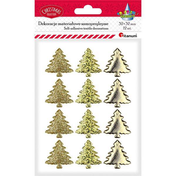 Dekoracje mat. samop. Titanum A'12 choinki złote