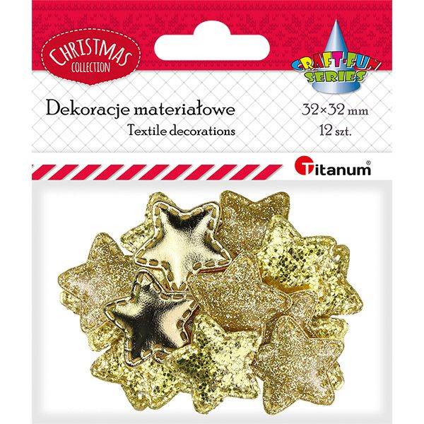 Dekoracje materiałowe Titanum A'12 gwiazdy złote